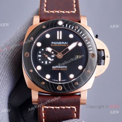 China Replica Watches Panerai Submersible Goldtech PAM 1070 Rose Gold Watches 46mm